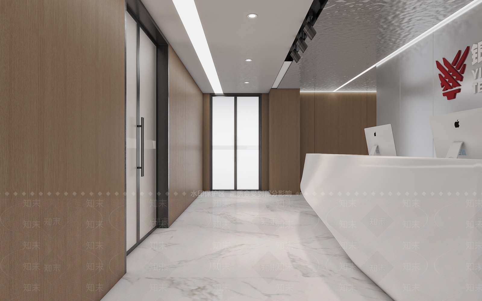 现代办公前台3D模型下载【ID:1129549309】_知末3d模型网