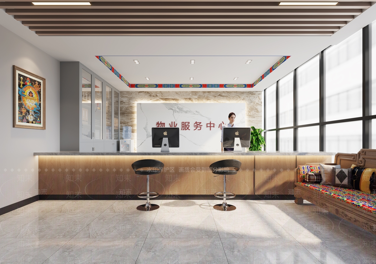 现代物业服务中心3D模型下载【ID:1129550377】