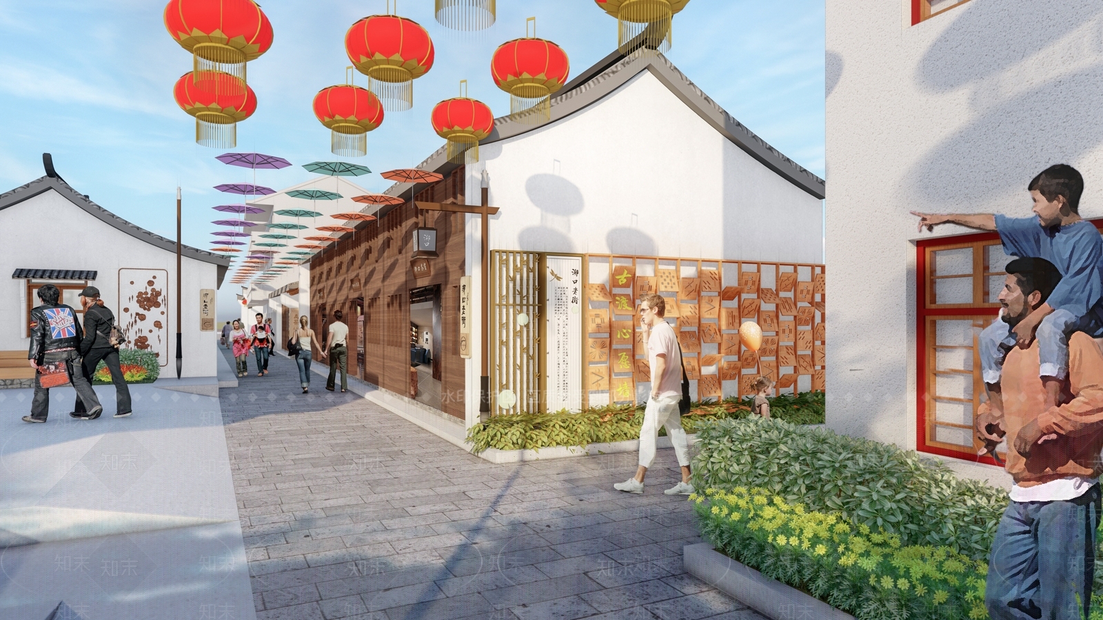 中式商业街SU模型下载【ID:1129556173】