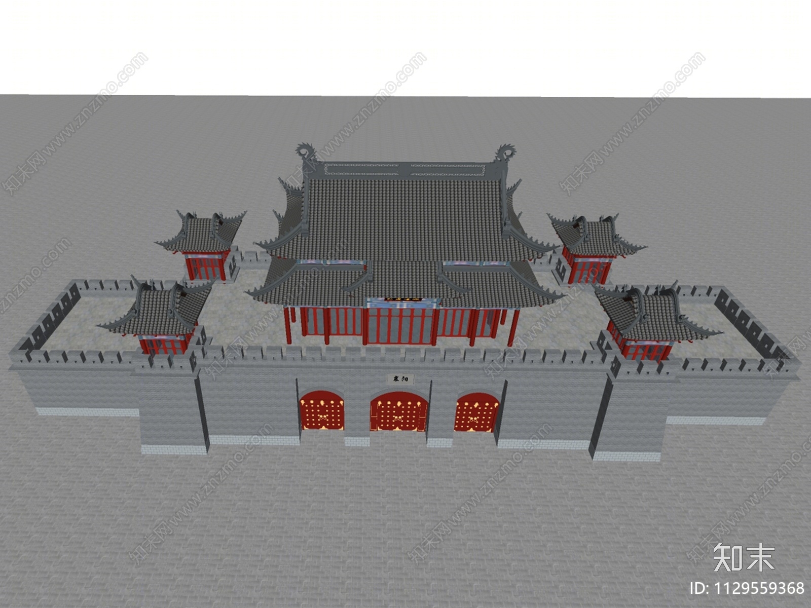 中式仿古建筑SU模型下载【ID:1129559368】