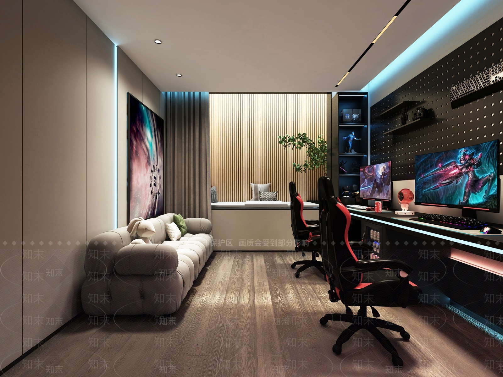 现代电竞房3D模型下载【ID:1129564436】_知末3d模型网