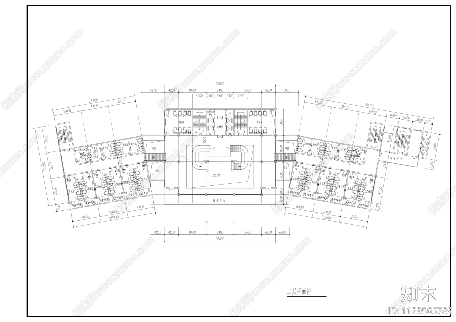 温泉休闲会所平面布置图cad施工图下载【ID:1129565789】