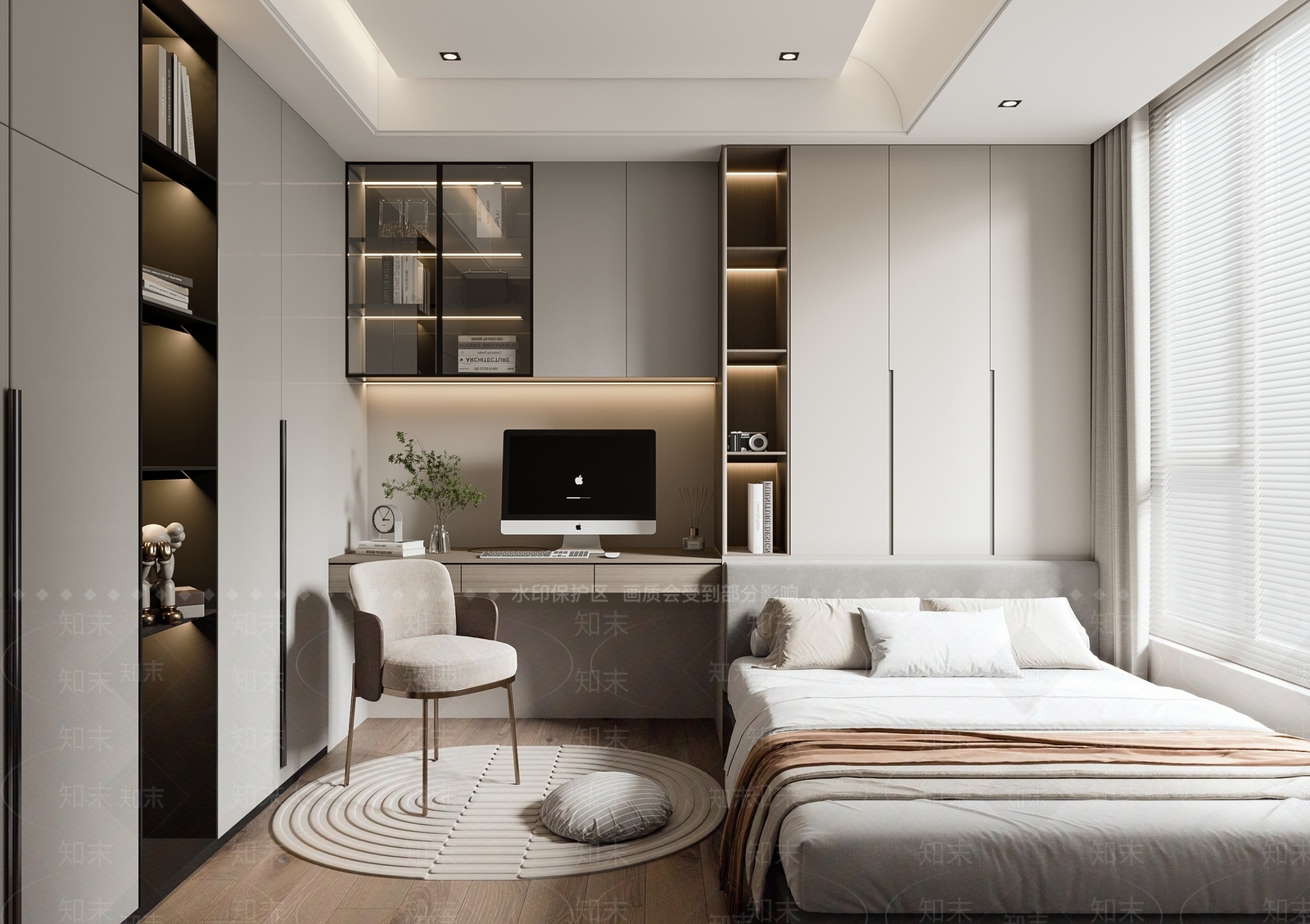 现代榻榻米卧室3D模型下载【ID:1129565917】