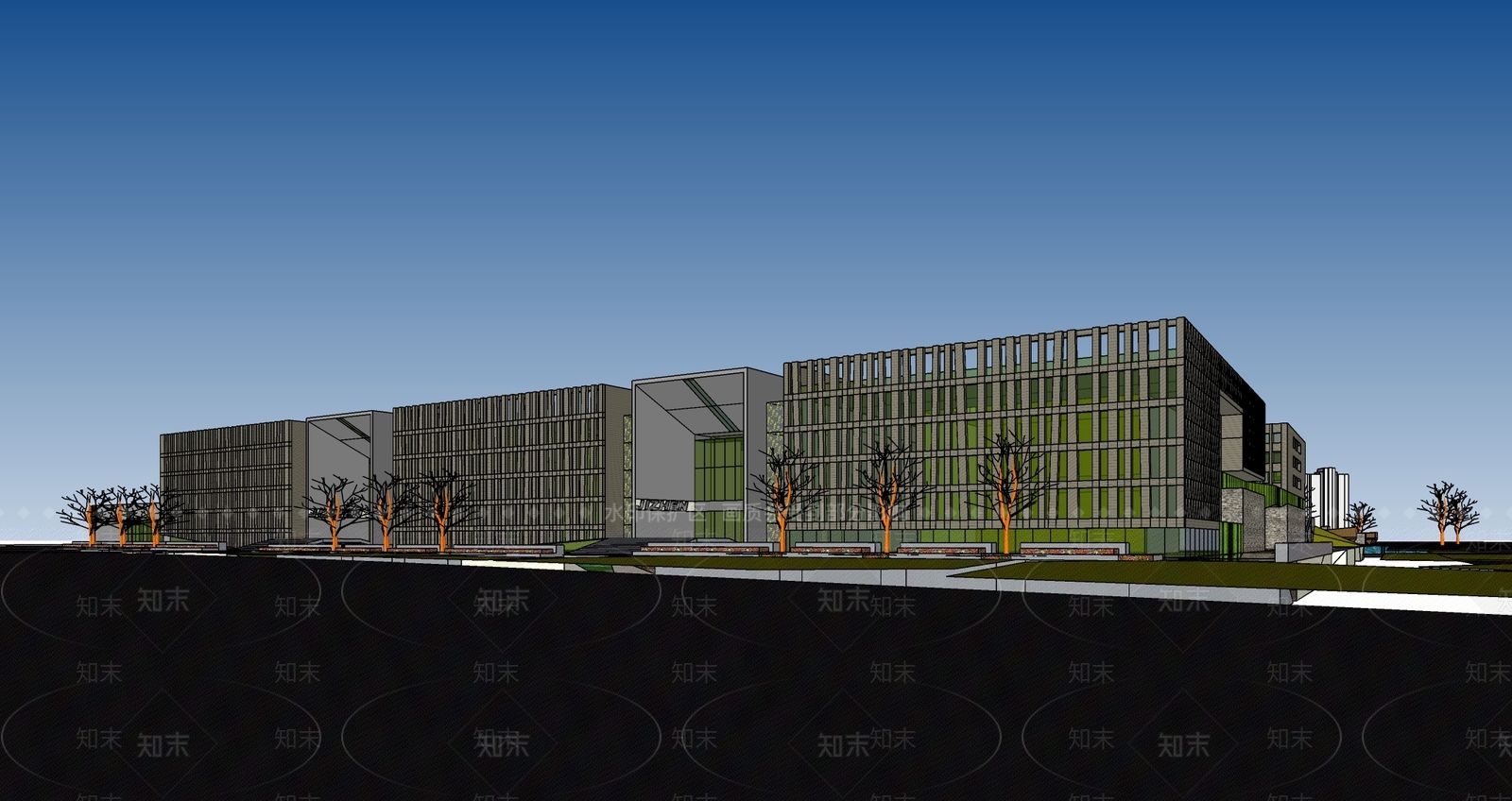 现代医疗建筑SU模型下载【ID:1129566163】