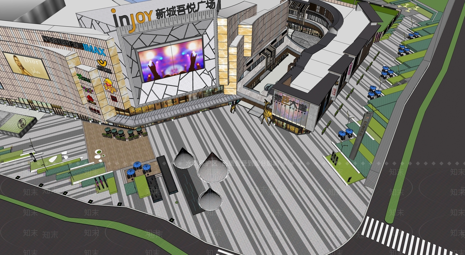 现代商业街SU模型下载【ID:1129568231】
