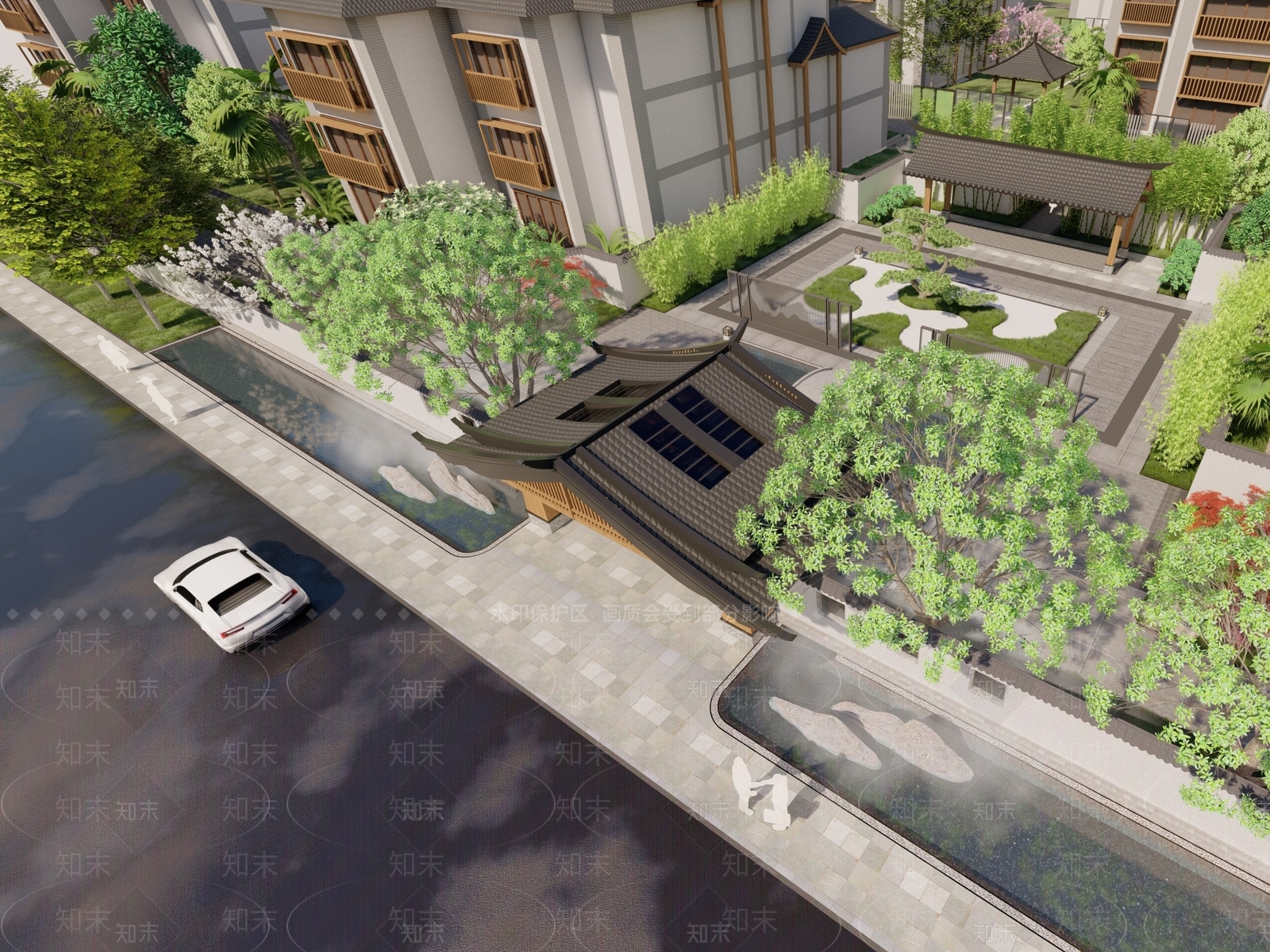 新中式居住区大门SU模型下载【ID:1129571203】