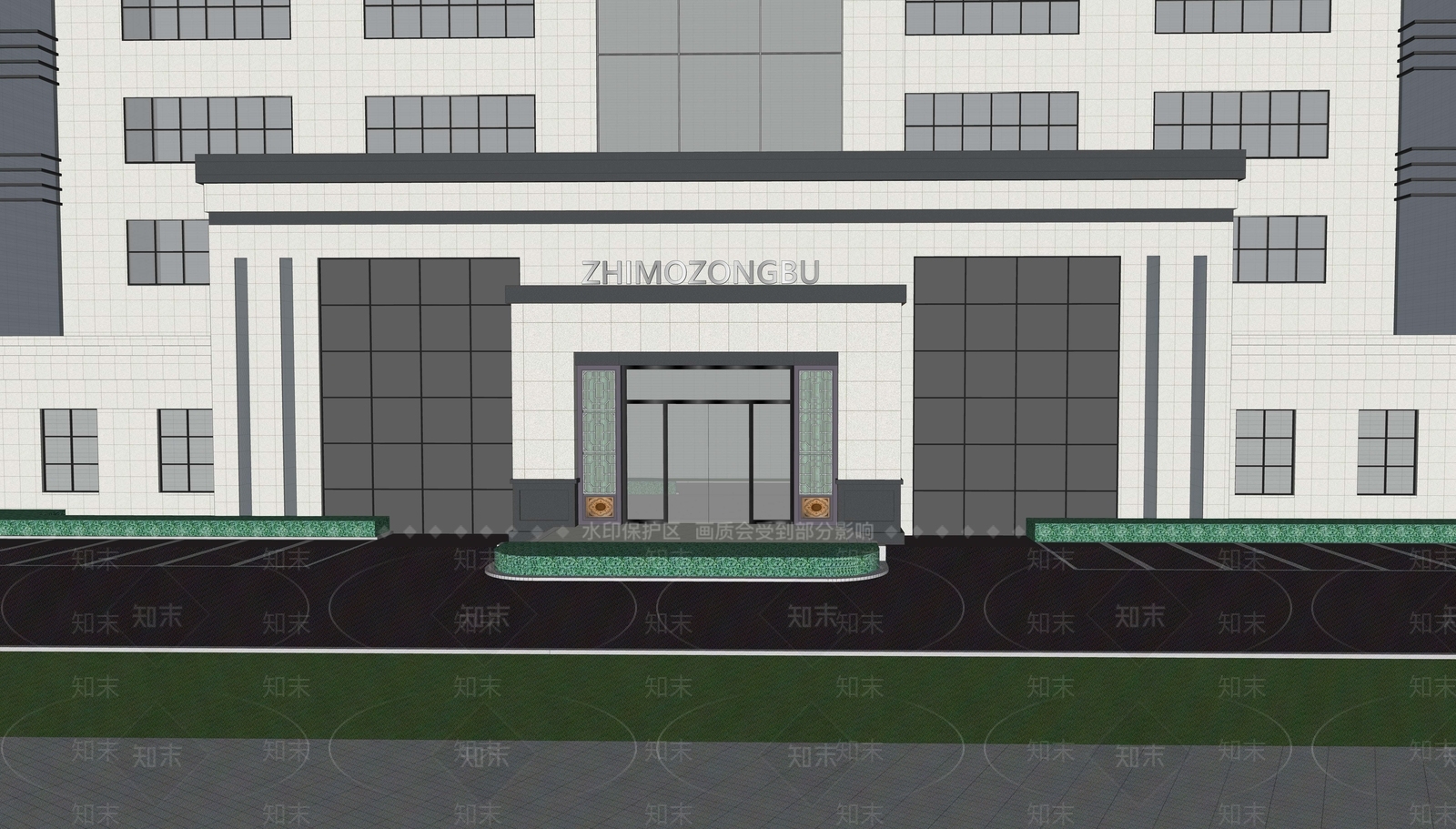 新中式建筑门头SU模型下载【ID:1129571571】