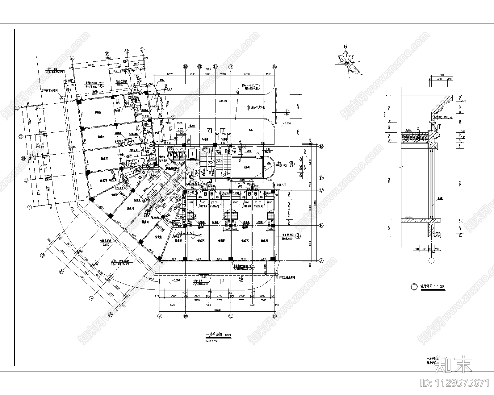 高层商住建筑物料清单cad施工图下载【ID:1129575671】