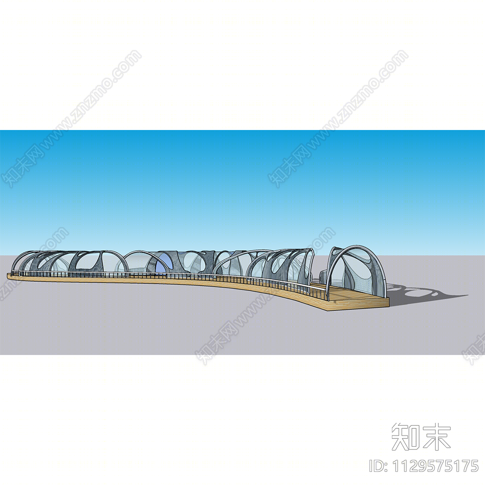 现代异形桥SU模型下载【ID:1129575175】