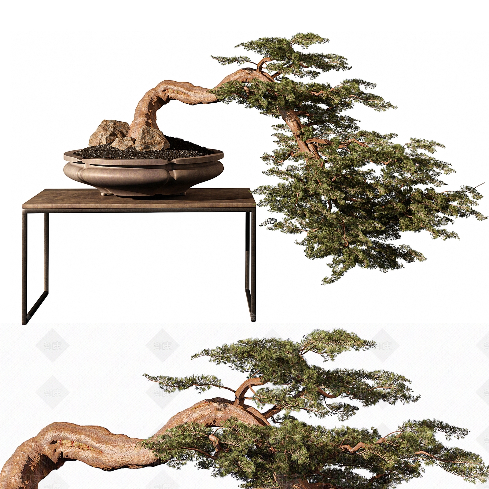 新中式盆景3D模型下载【ID:1129578287】