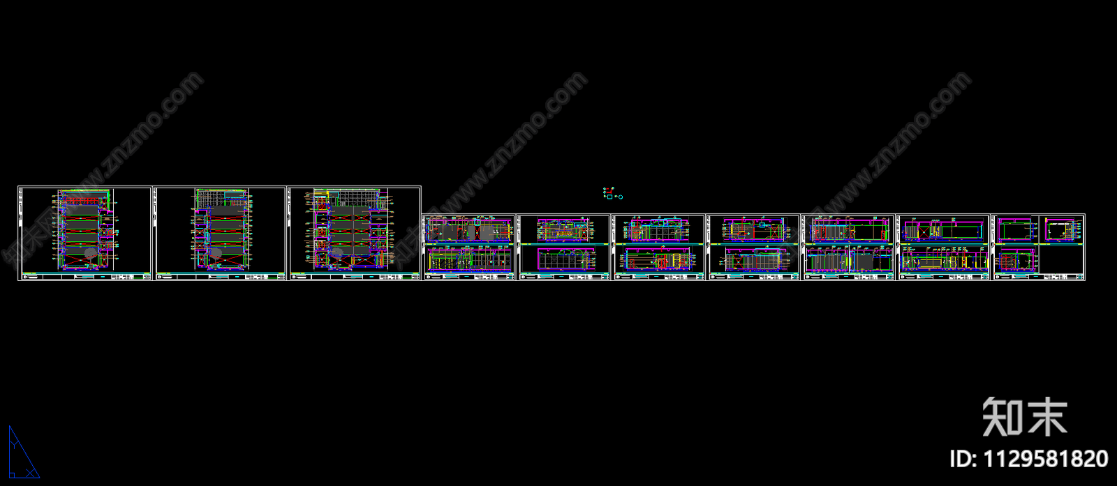 现代简约办公楼室内cad施工图下载【ID:1129581820】