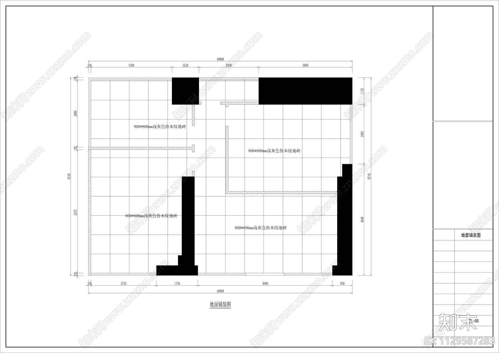 练字店cad施工图下载【ID:1129587283】