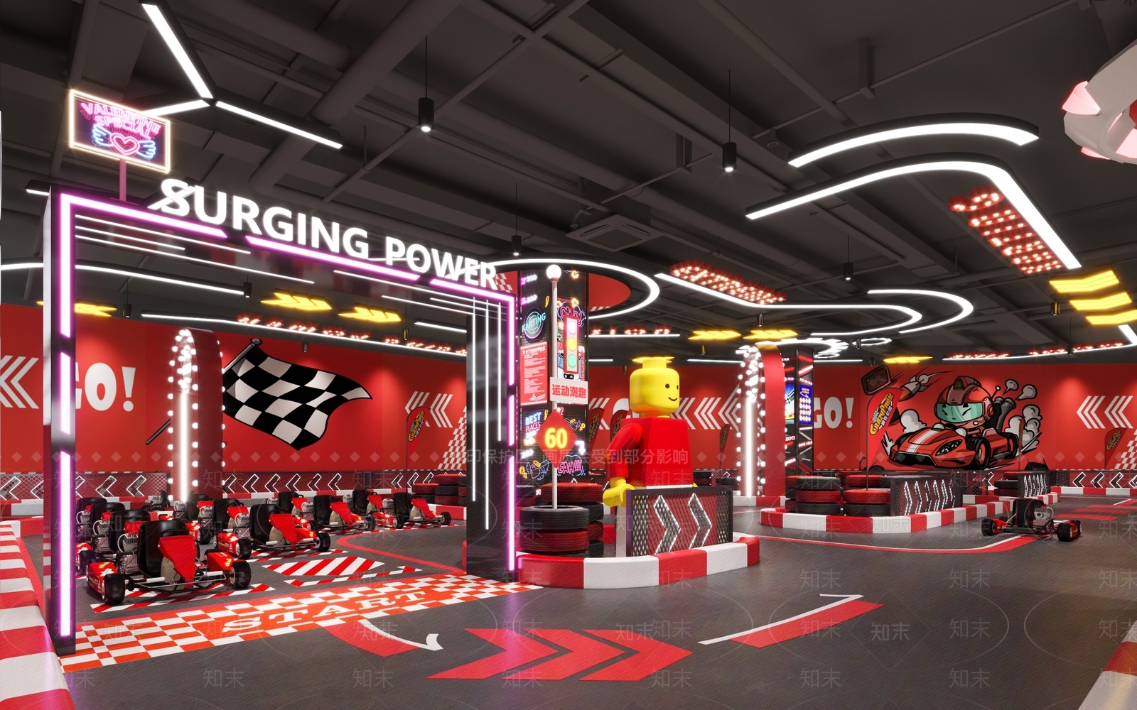 工业风卡丁车馆3D模型下载【ID:1129595280】