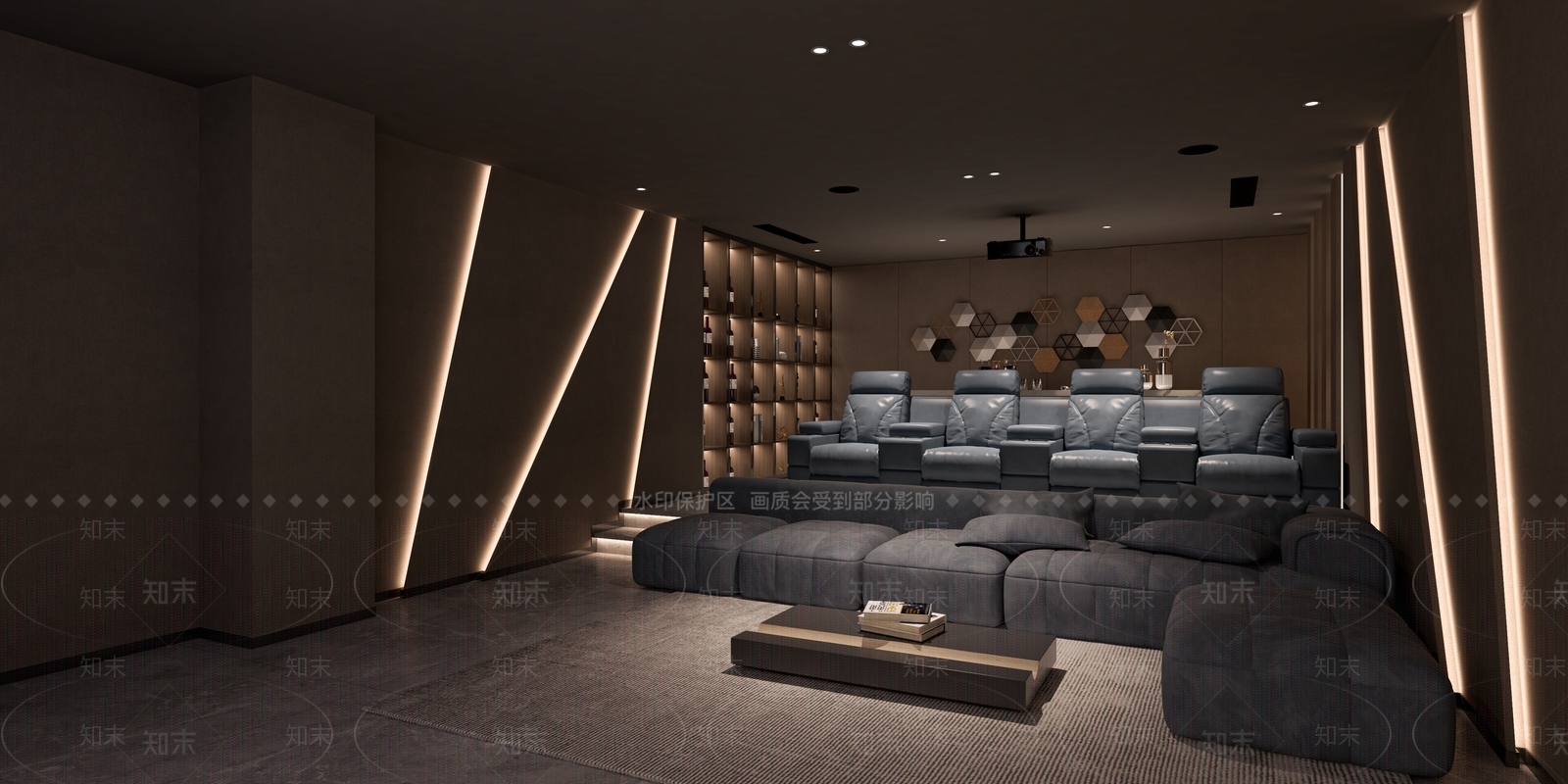 现代影音室3D模型下载【ID:1129936673】