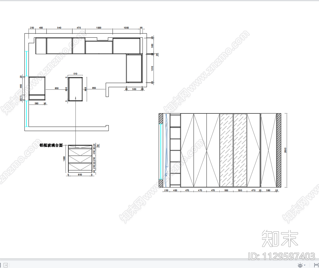 定制衣柜cad施工图下载【ID:1129597403】