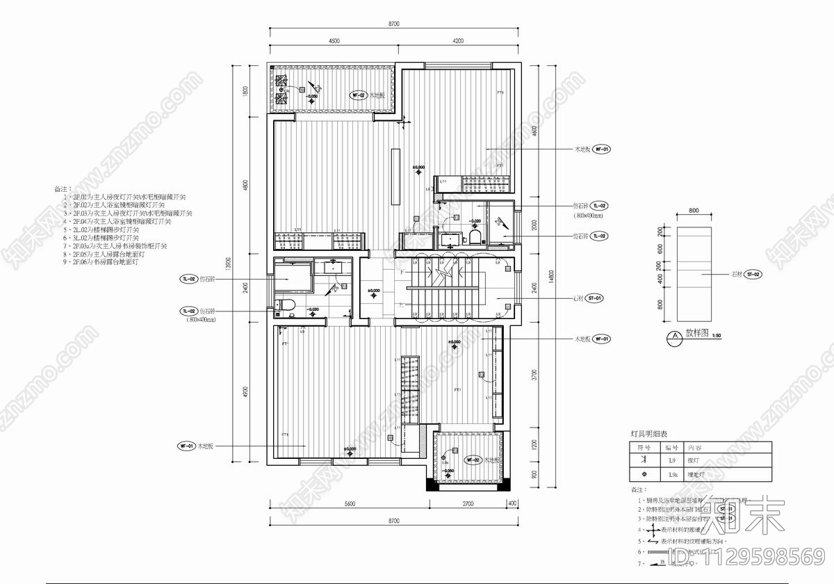 400㎡三层别墅室内施工图下载【ID:1129598569】