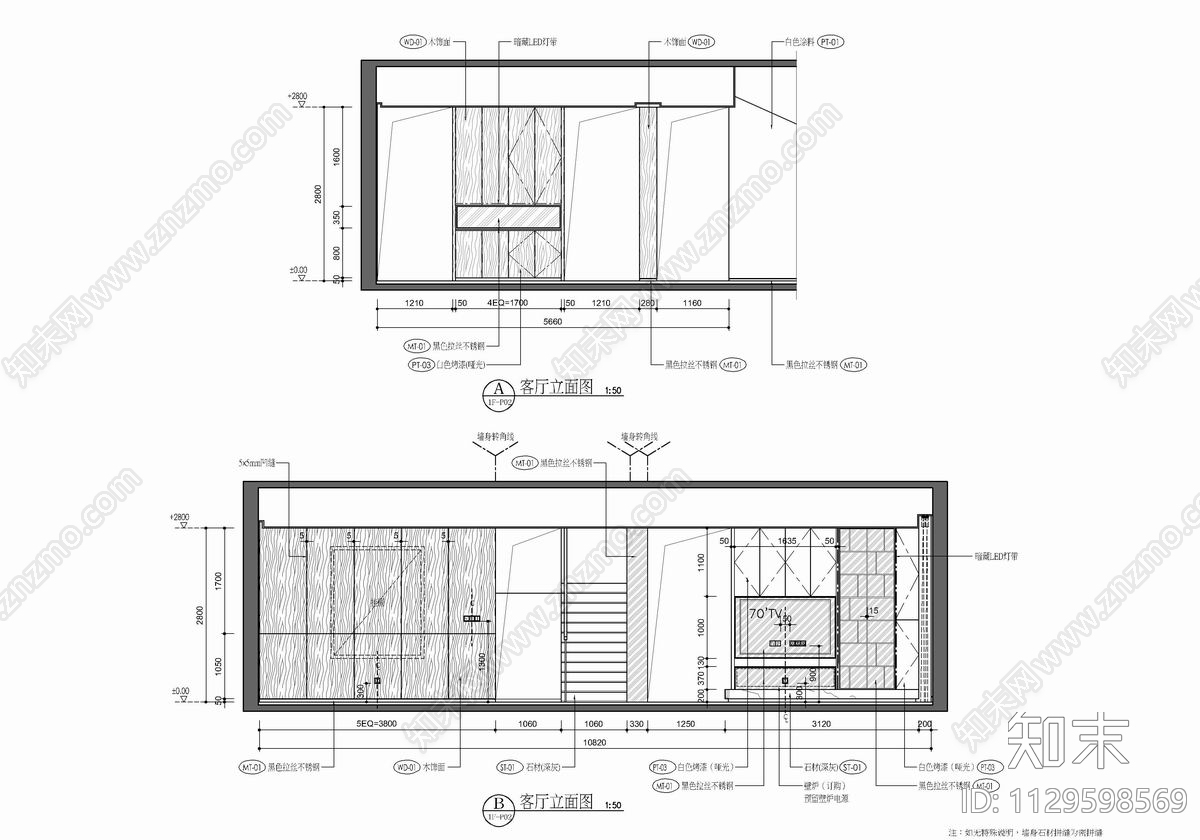 400㎡三层别墅室内施工图下载【ID:1129598569】