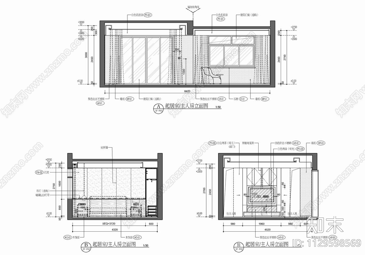 400㎡三层别墅室内施工图下载【ID:1129598569】