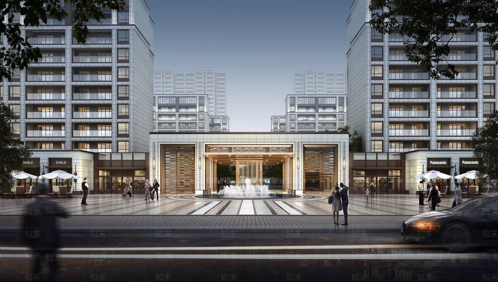 现代居住区小区建筑SU模型下载【ID:1129603139】