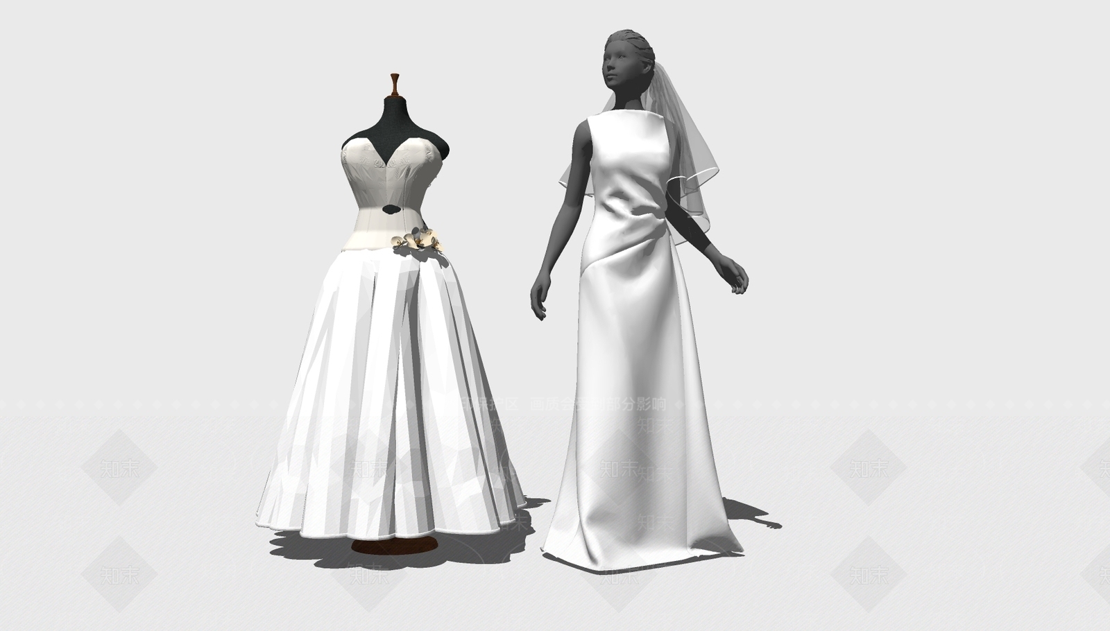 婚礼服装礼服SU模型下载【ID:1129603961】