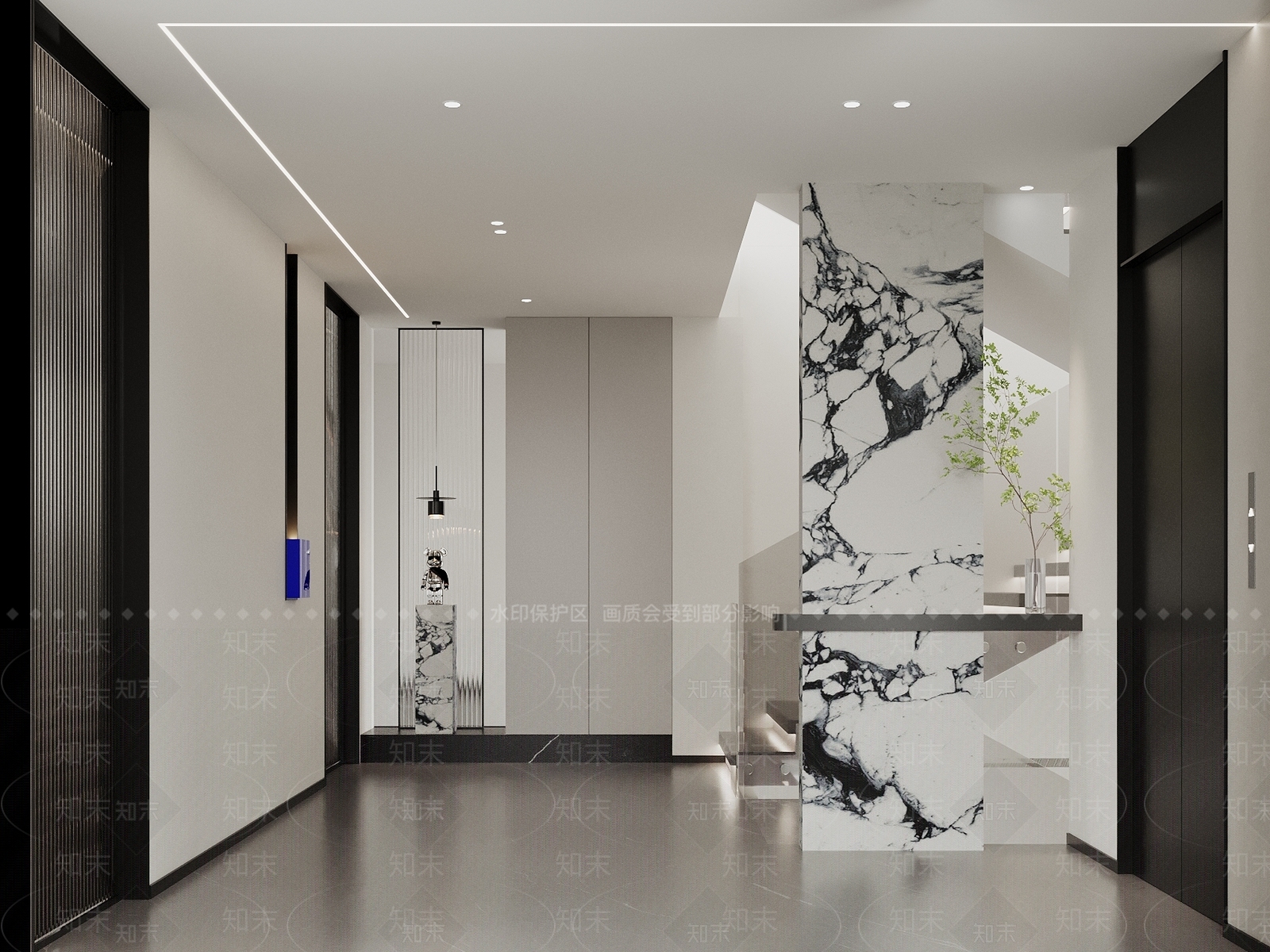 现代楼梯间3D模型下载【ID:1129605152】
