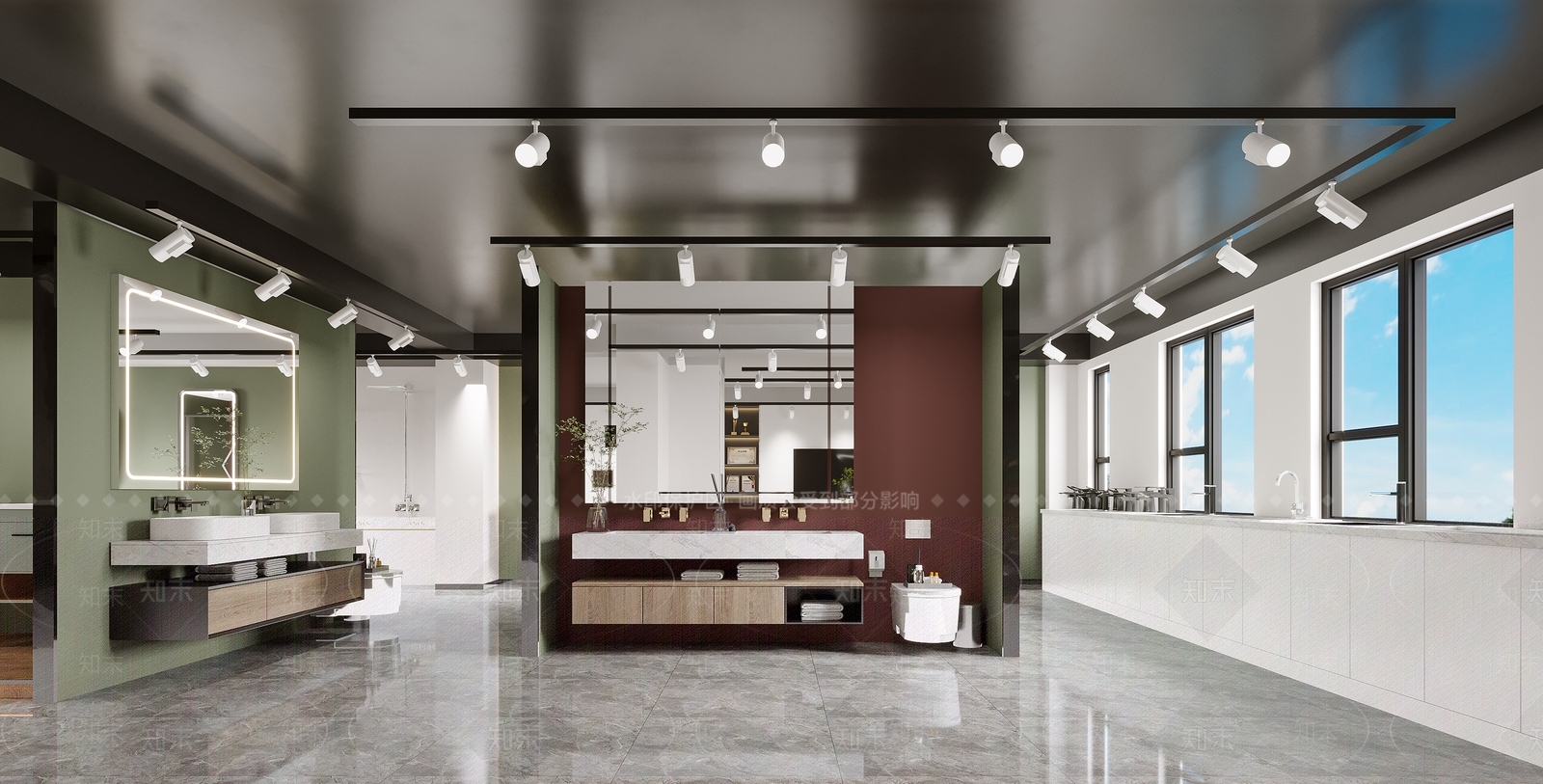 现代卫浴展厅3D模型下载【ID:1129608878】