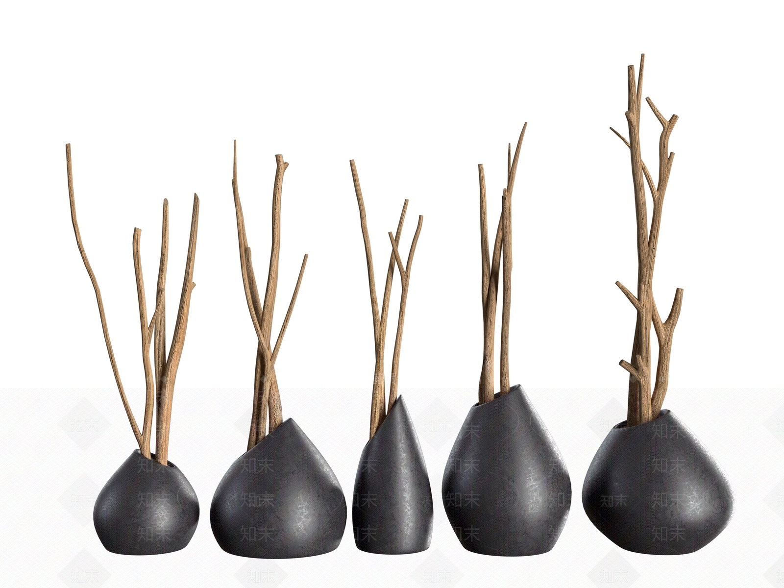 现代干枝花瓶摆件SU模型下载【ID:1129609172】