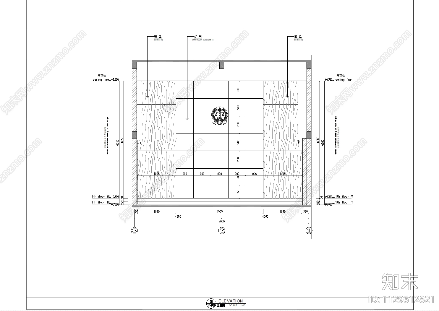 法庭室内装饰cad施工图下载【ID:1129612821】