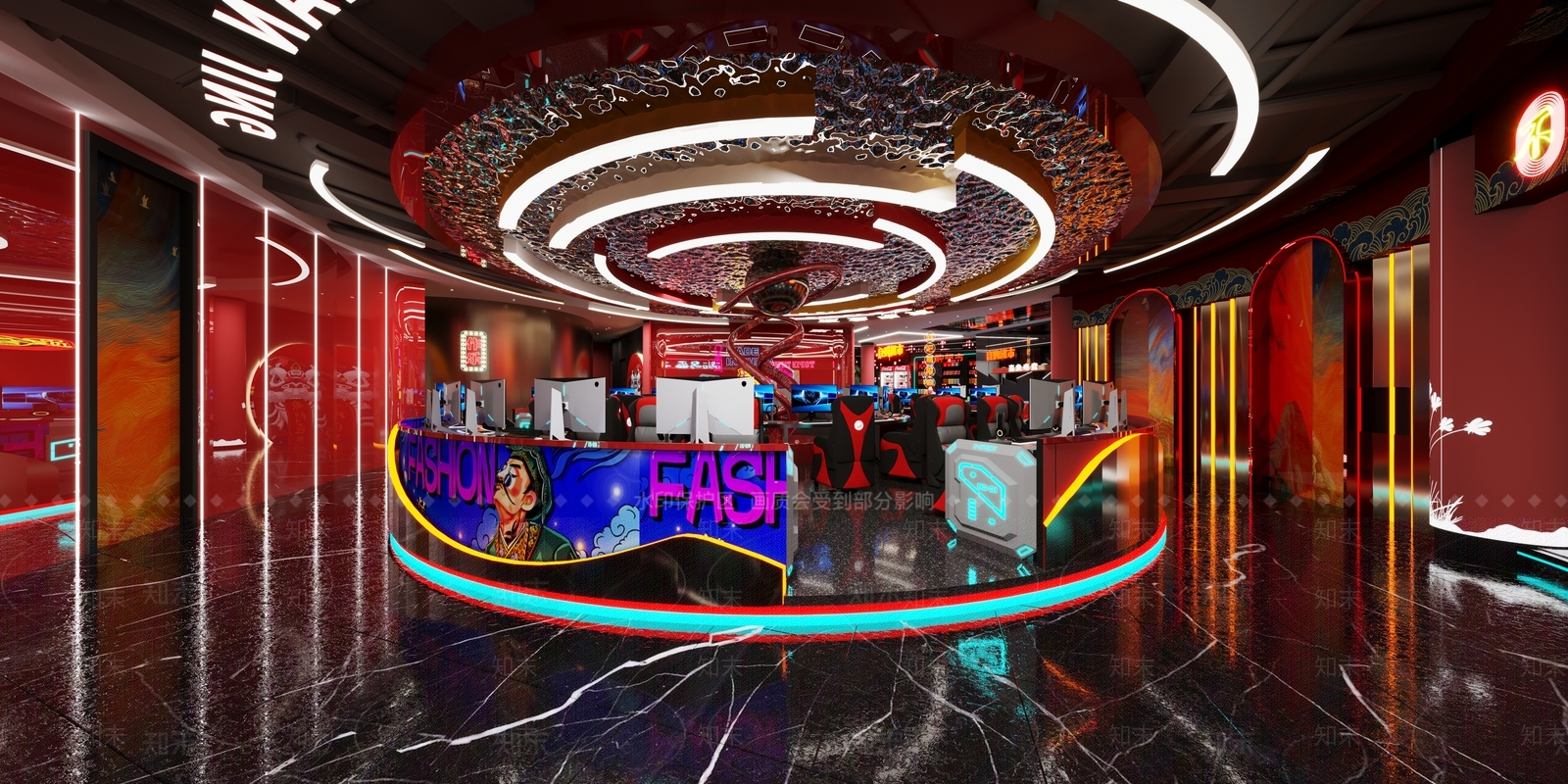 新中式国潮风网吧3D模型下载【ID:1129614496】