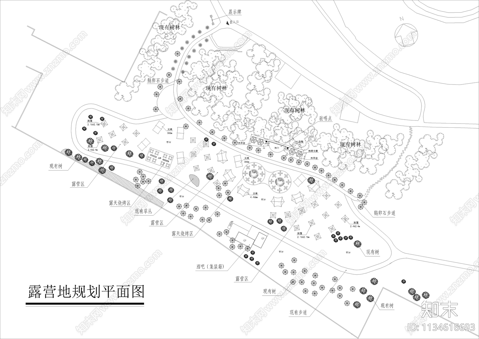 户外露营地平面规划图施工图下载【ID:1134616693】