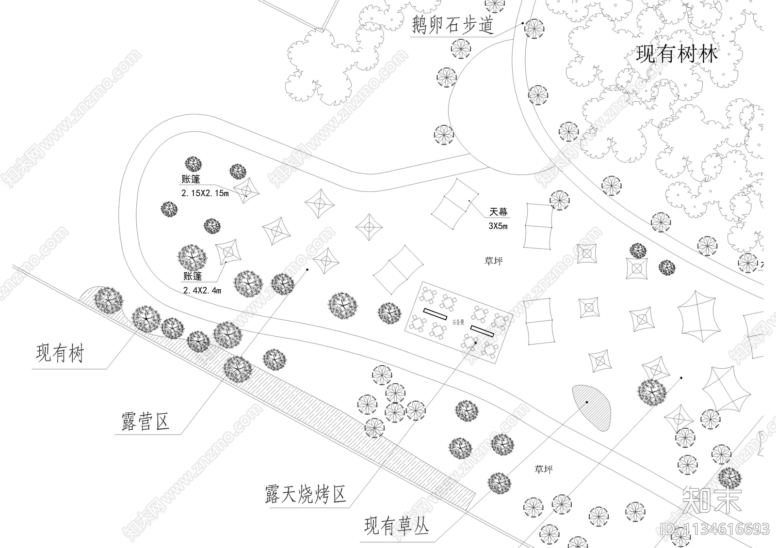 户外露营地平面规划图施工图下载【ID:1134616693】