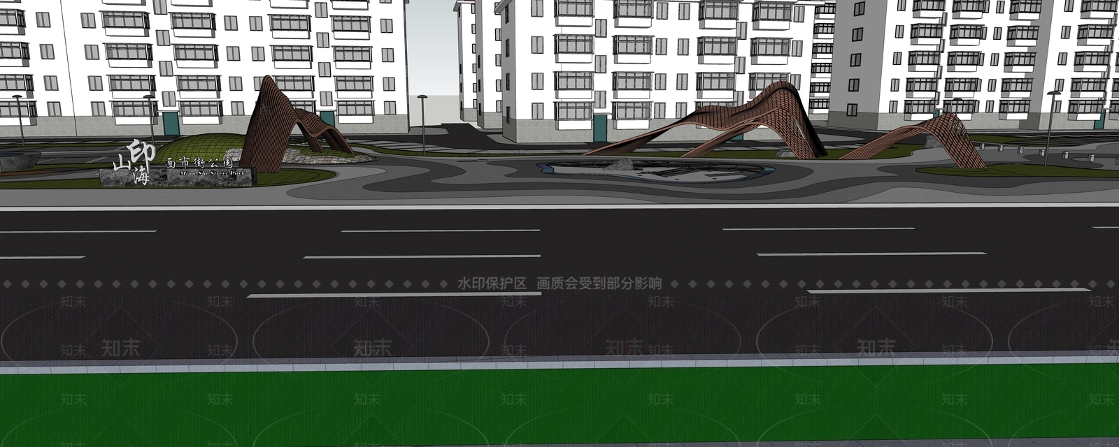 现代口袋公园SU模型下载【ID:1129616242】