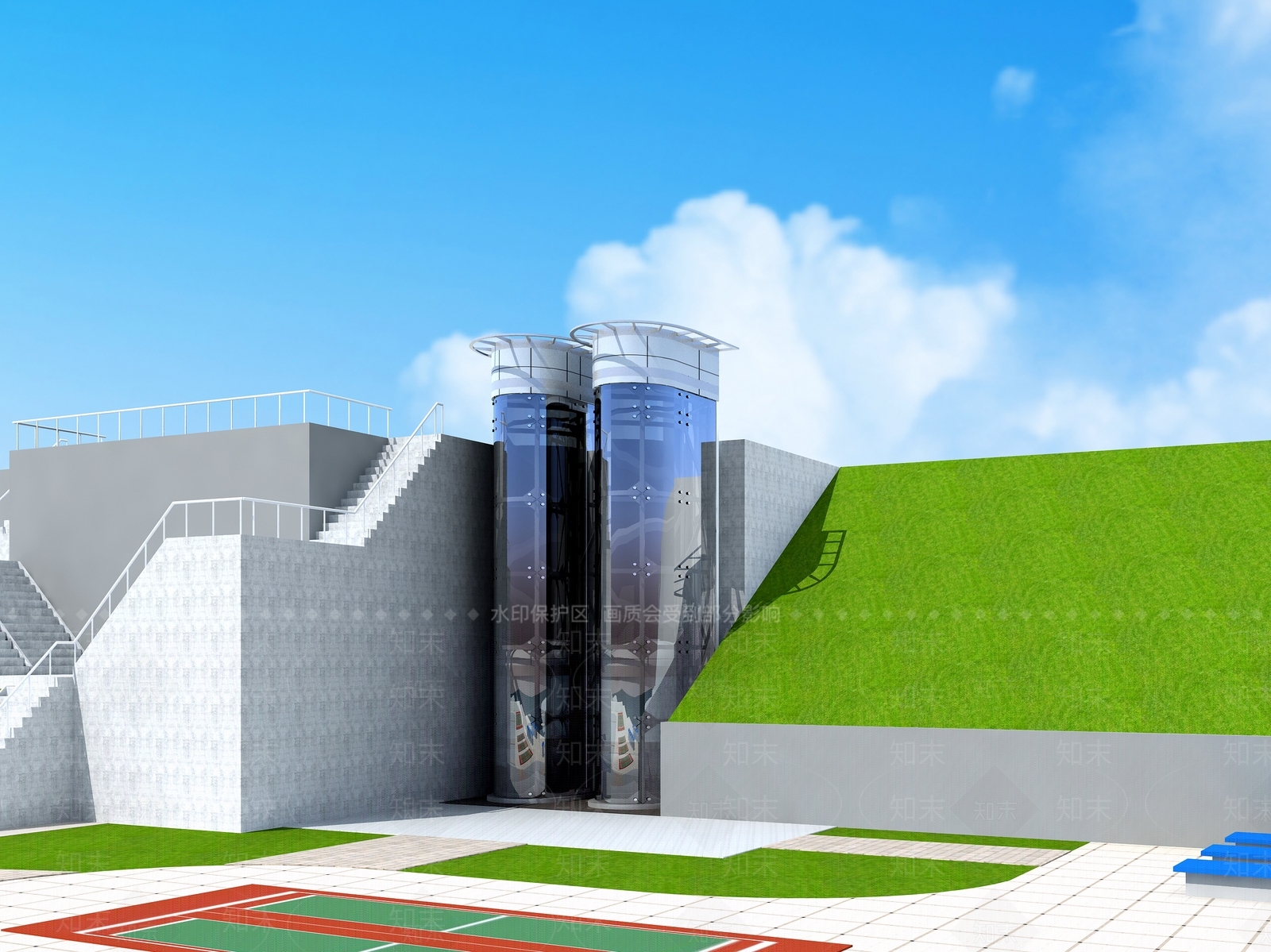 现代观光电梯3D模型下载【ID:1129621706】