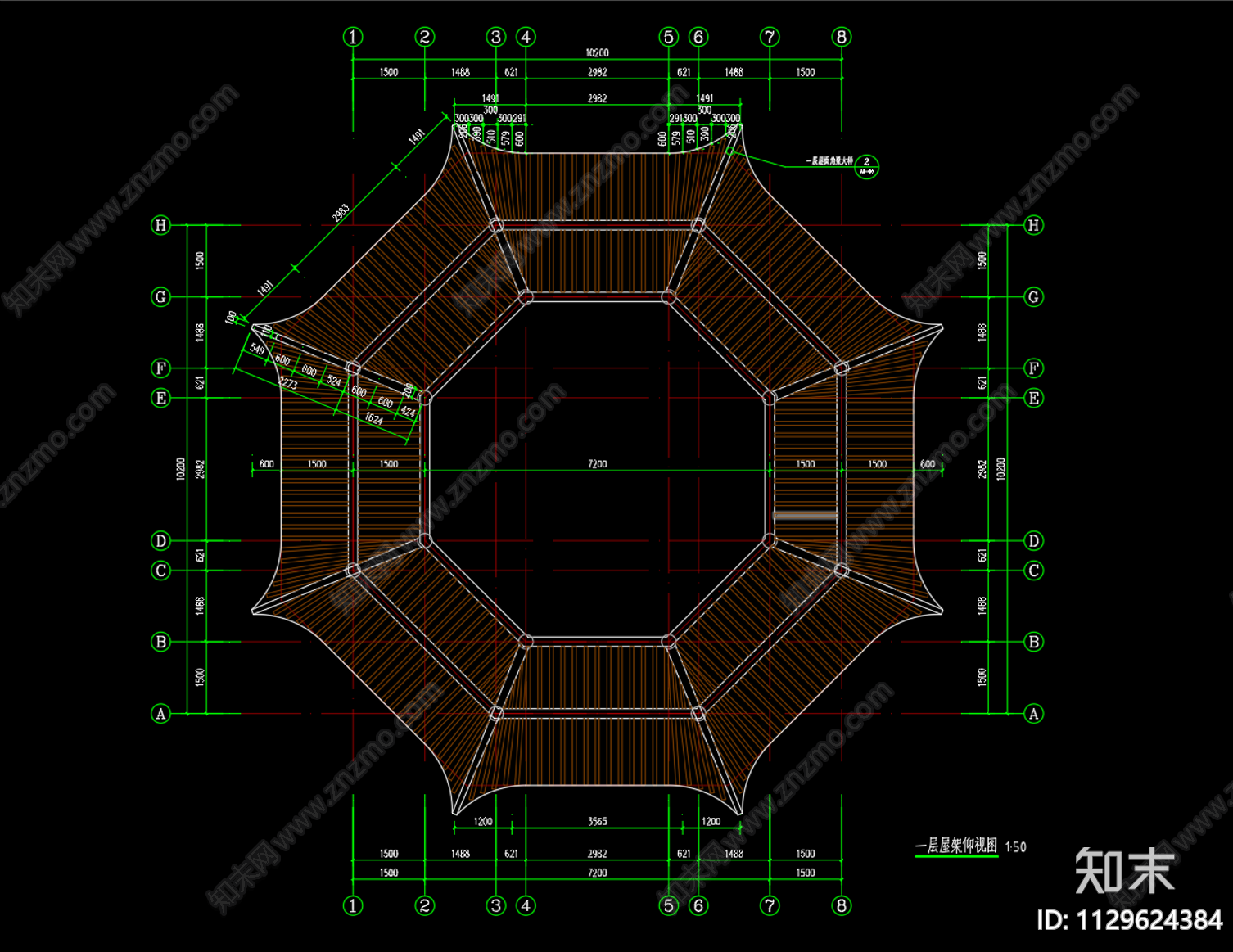 中式古建筑cad施工图下载【ID:1129624384】