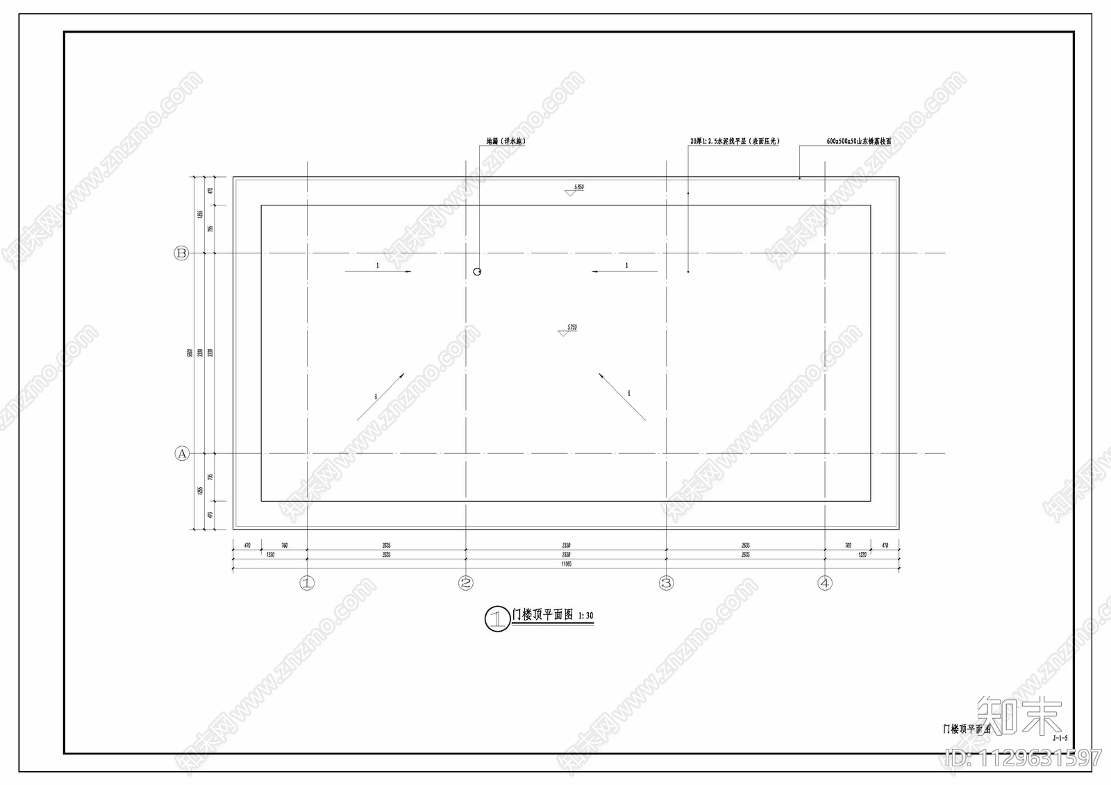 现代简约居住区入口节点cad施工图下载【ID:1129631597】