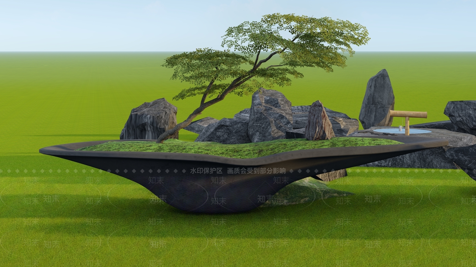 现代景观石SU模型下载【ID:1129634461】