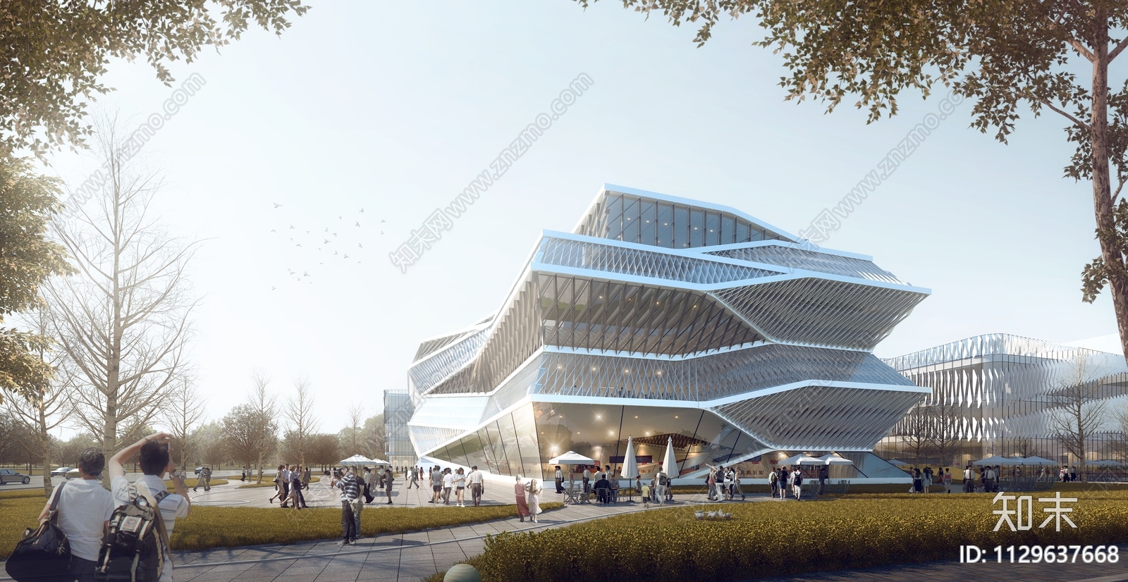 竞赛风建筑景观效果图PSD免抠贴图下载【ID:1129637668】_【知末网贴图库】