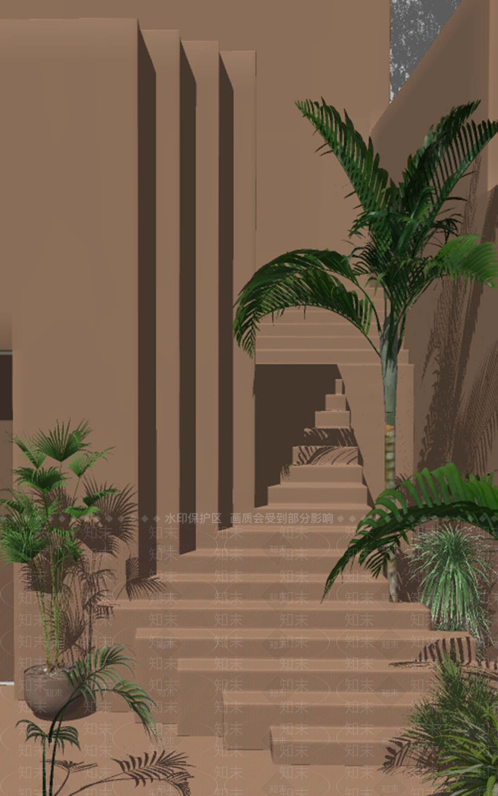 侘寂楼梯间SU模型下载【ID:1129642295】