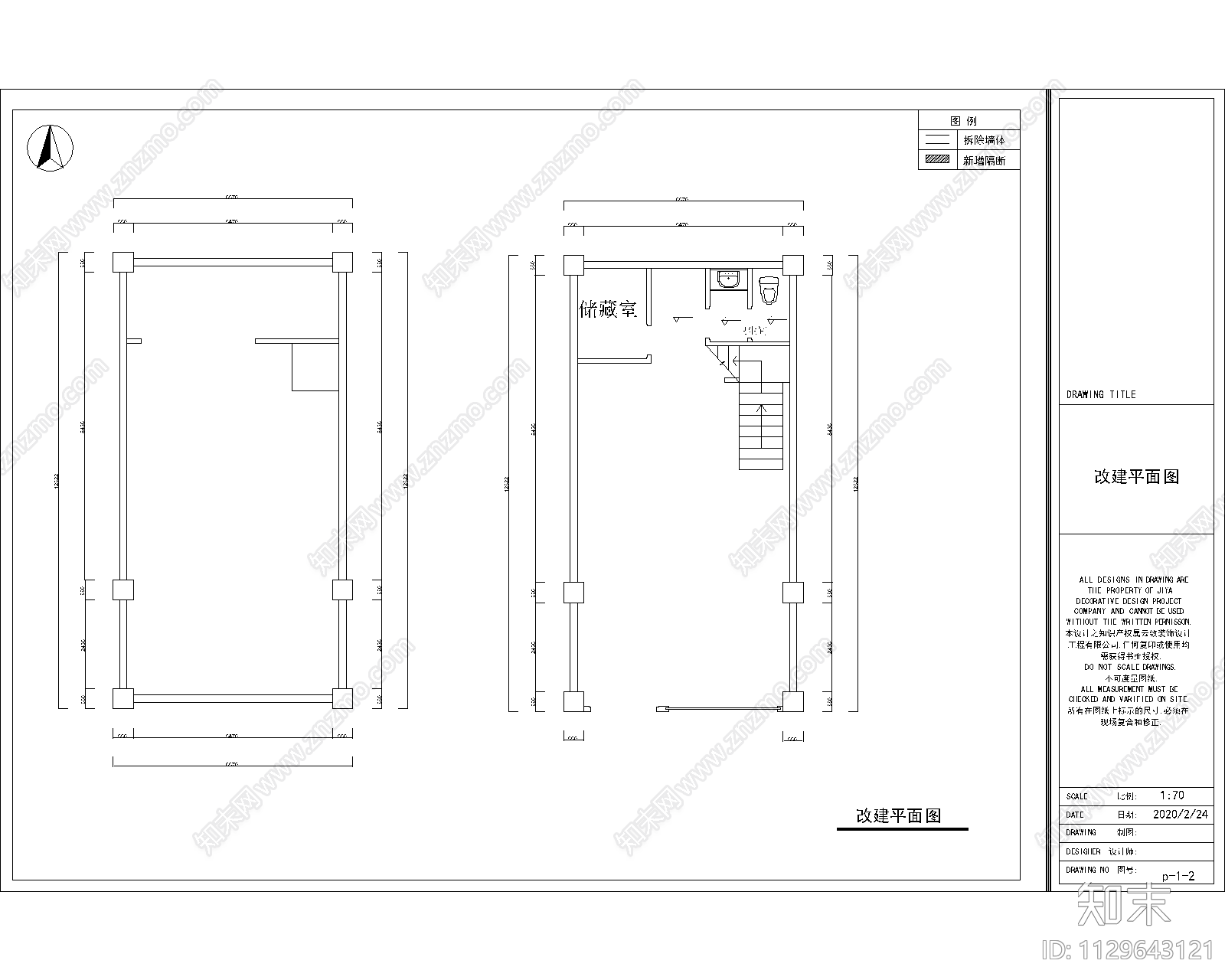 工作室cad施工图下载【ID:1129643121】