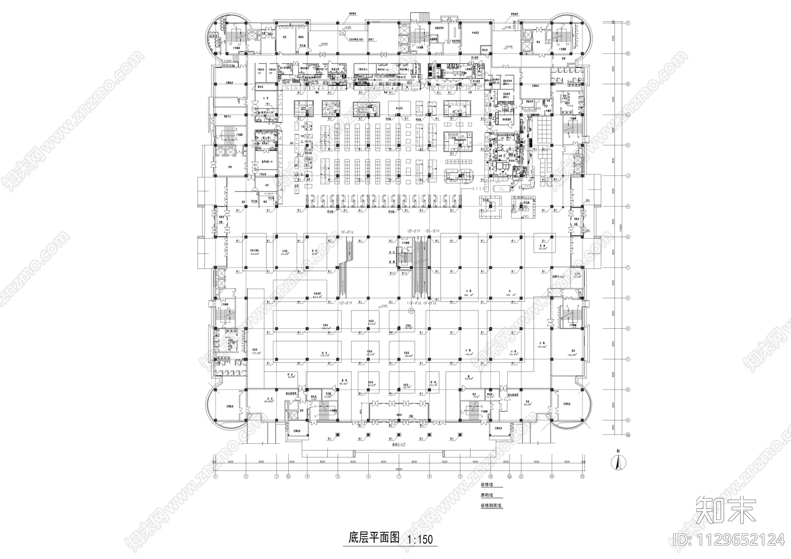 藏式宾馆三层商业施工图下载【ID:1129652124】