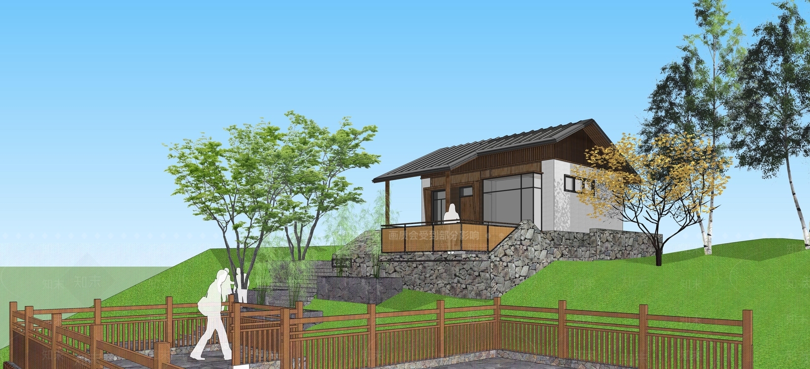 现代乡村民房民宿建筑SU模型下载【ID:1129660265】