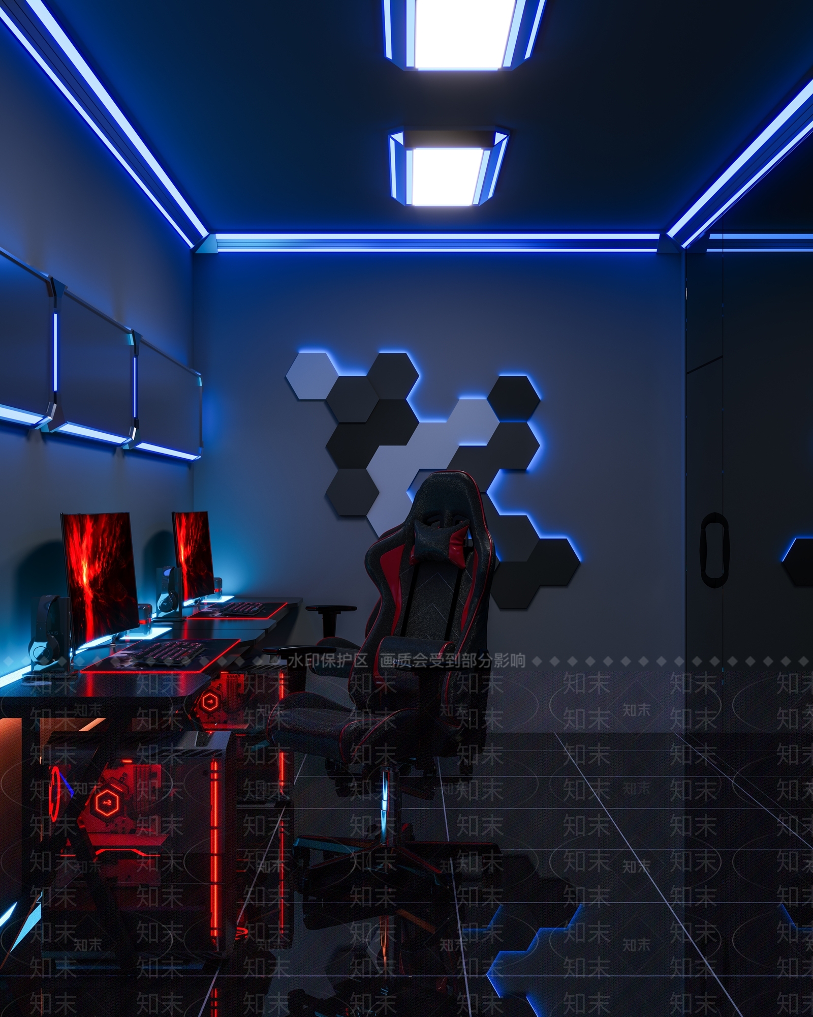 现代电竞房3D模型下载【ID:1129662002】