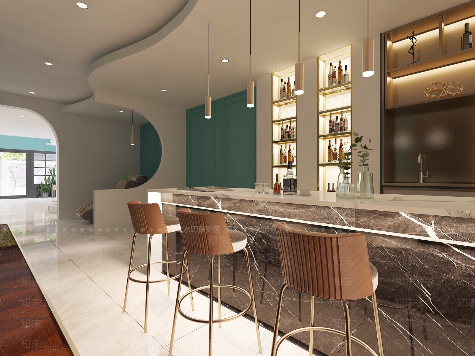 现代美甲店3D模型下载【ID:1129661749】