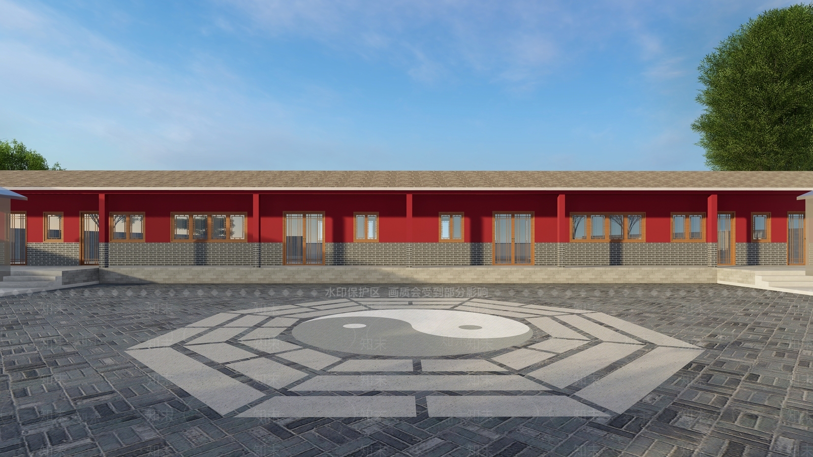 中式八卦四合院SU模型下载【ID:1129673222】