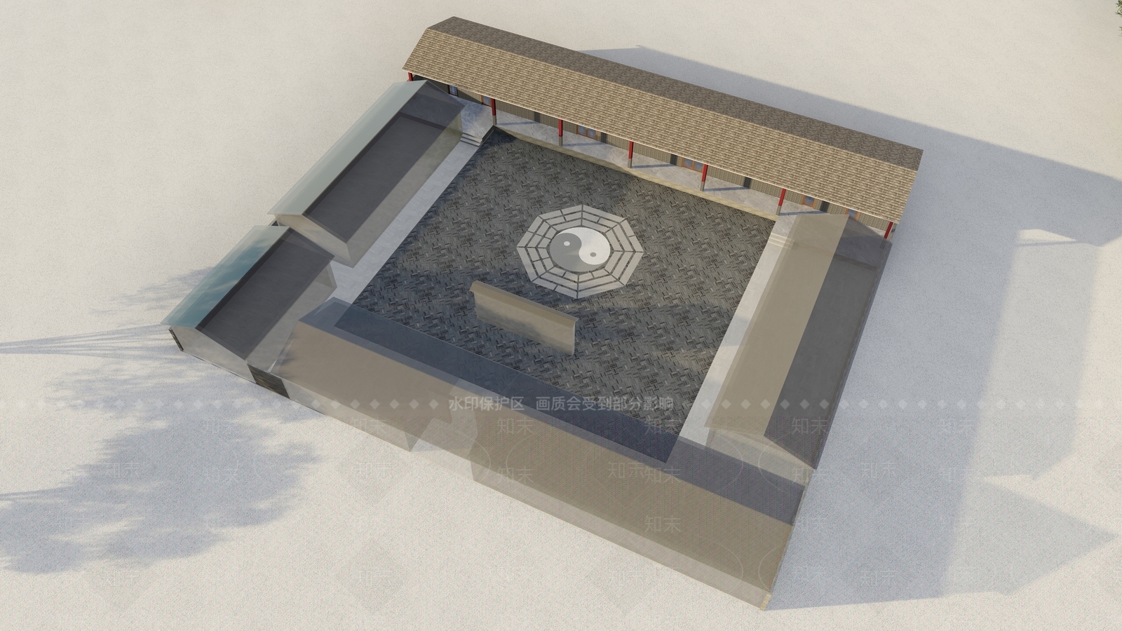 中式八卦四合院SU模型下载【ID:1129673222】