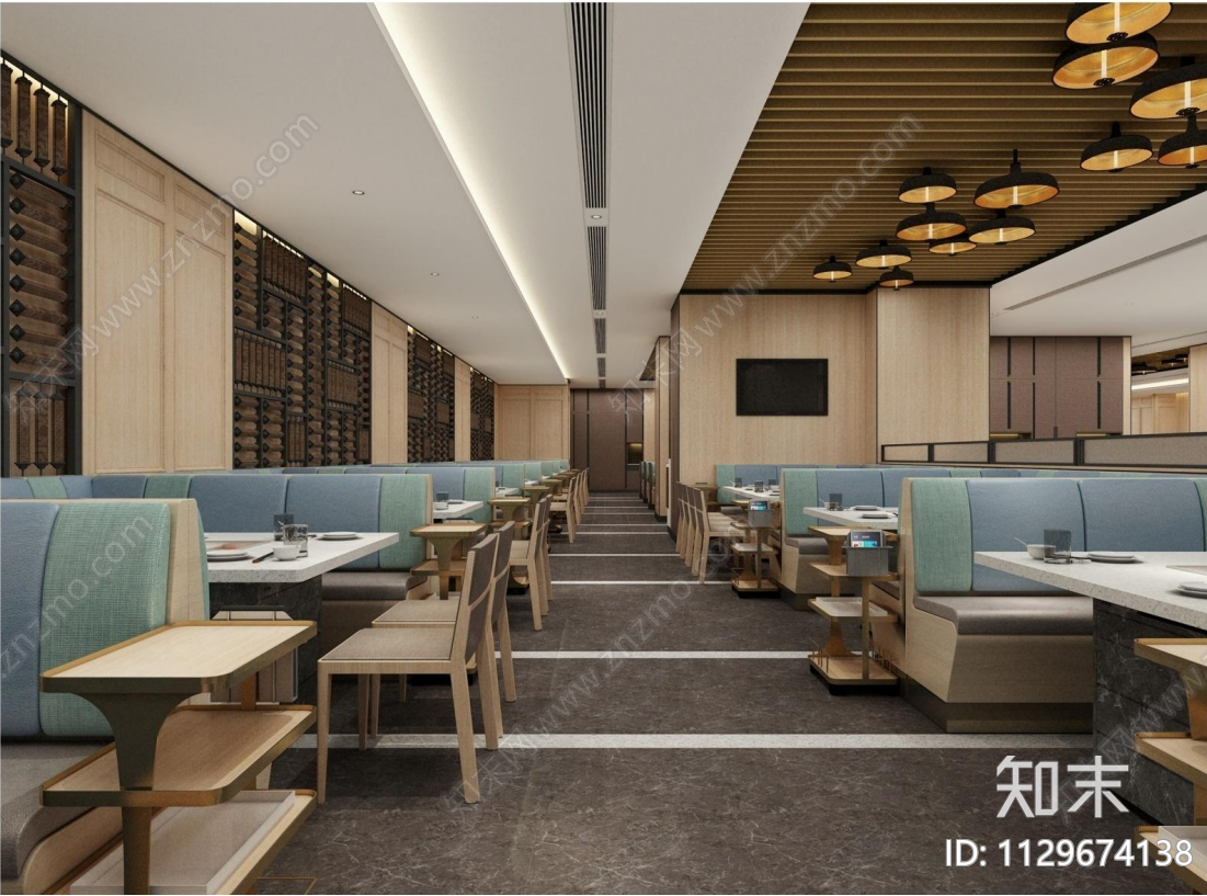 海底捞青岛乐客城店效果图cad施工图下载【ID:1129674138】