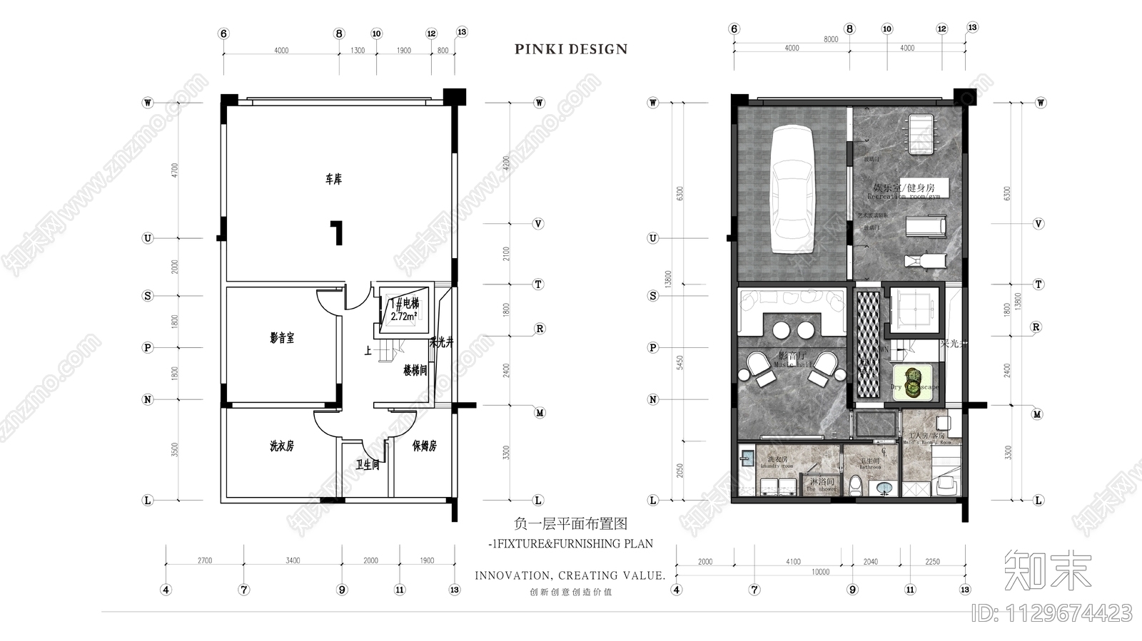 415㎡别墅样板房室内cad施工图下载【ID:1129674423】