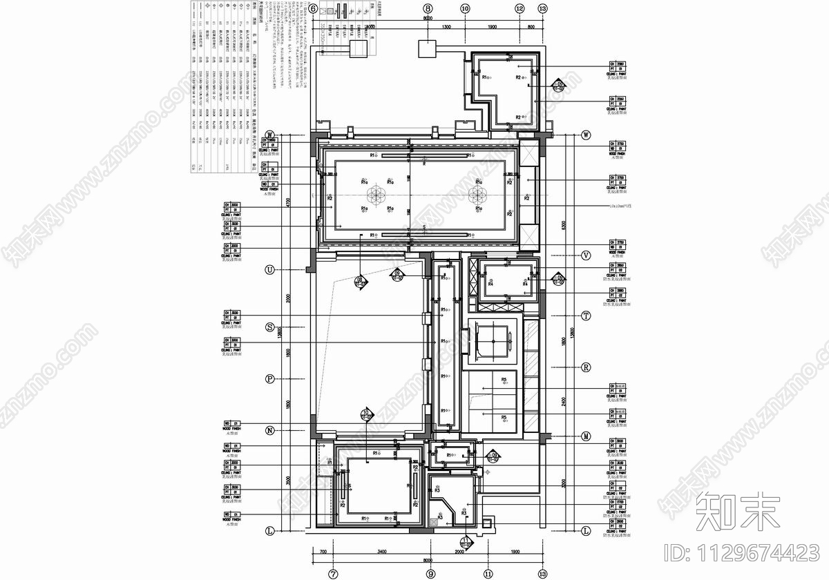 415㎡别墅样板房室内cad施工图下载【ID:1129674423】