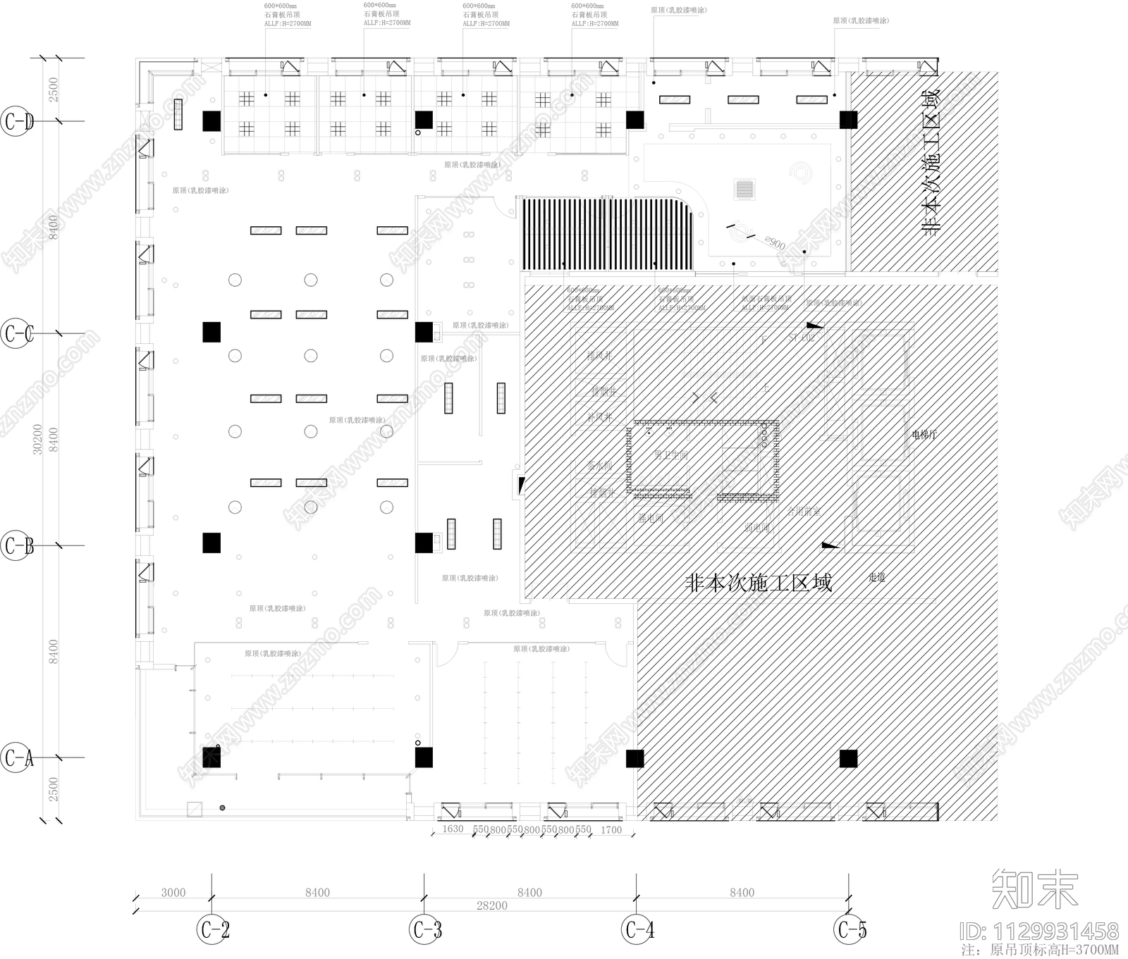 现代简约办公空间cad施工图下载【ID:1129931458】