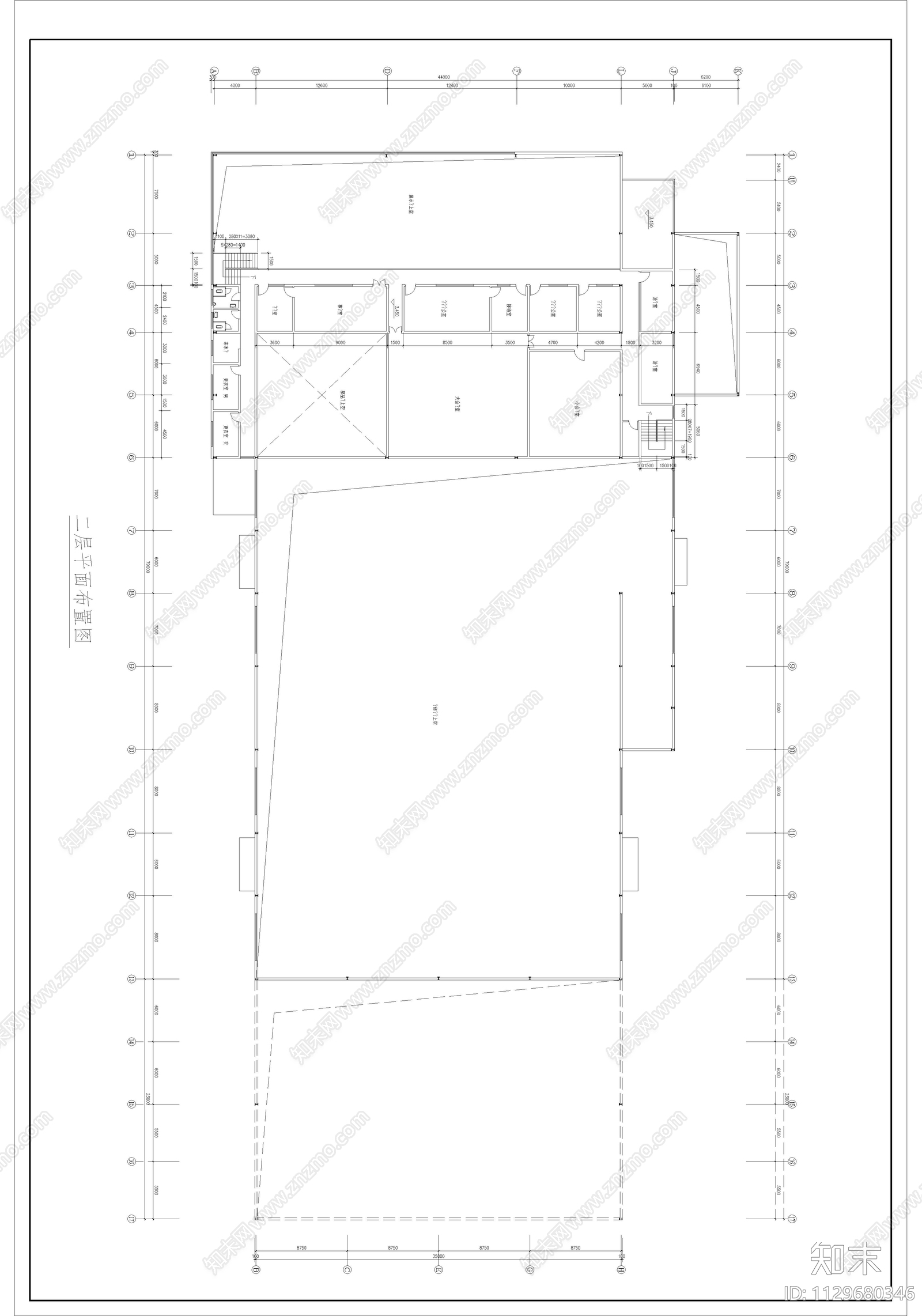 尼桑汽车汽车展示维修中心cad施工图下载【ID:1129680346】